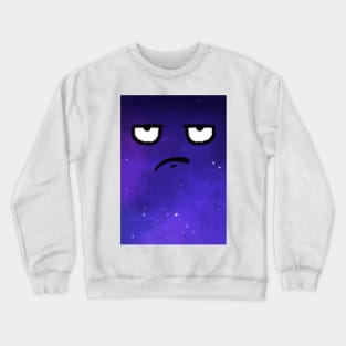 angry monster rolled his eyes. blue t shirt. masks Crewneck Sweatshirt